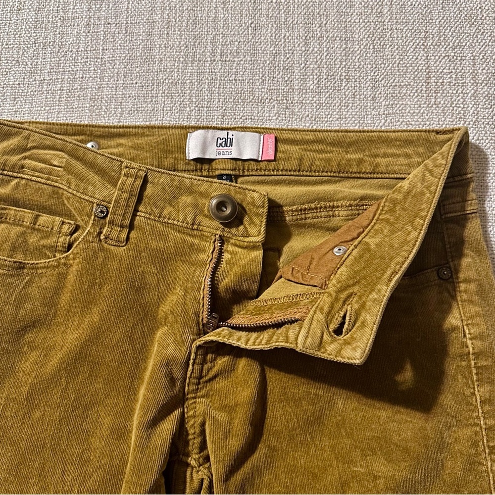 CABI #3197 Skinny Cord Umber Mustard Brown Corduroy Pants Jeans Stretch Womens 2 - Picture 6 of 16